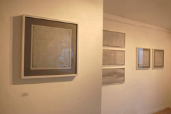 abstract landscape art, round paintings, contemporary landscape painting, tree painting, abstract architectural form, urban landscape painting,