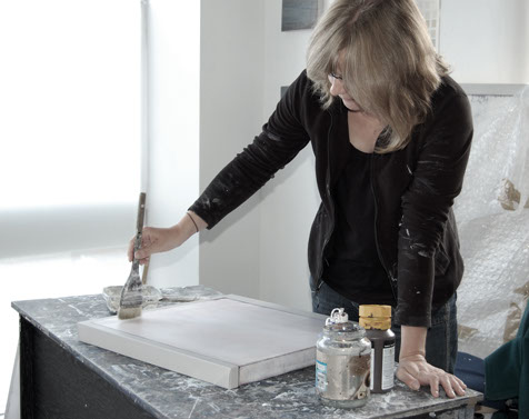 abstract landscape art, round paintings, contemporary landscape painting, tree painting, abstract architectural form, urban landscape painting,